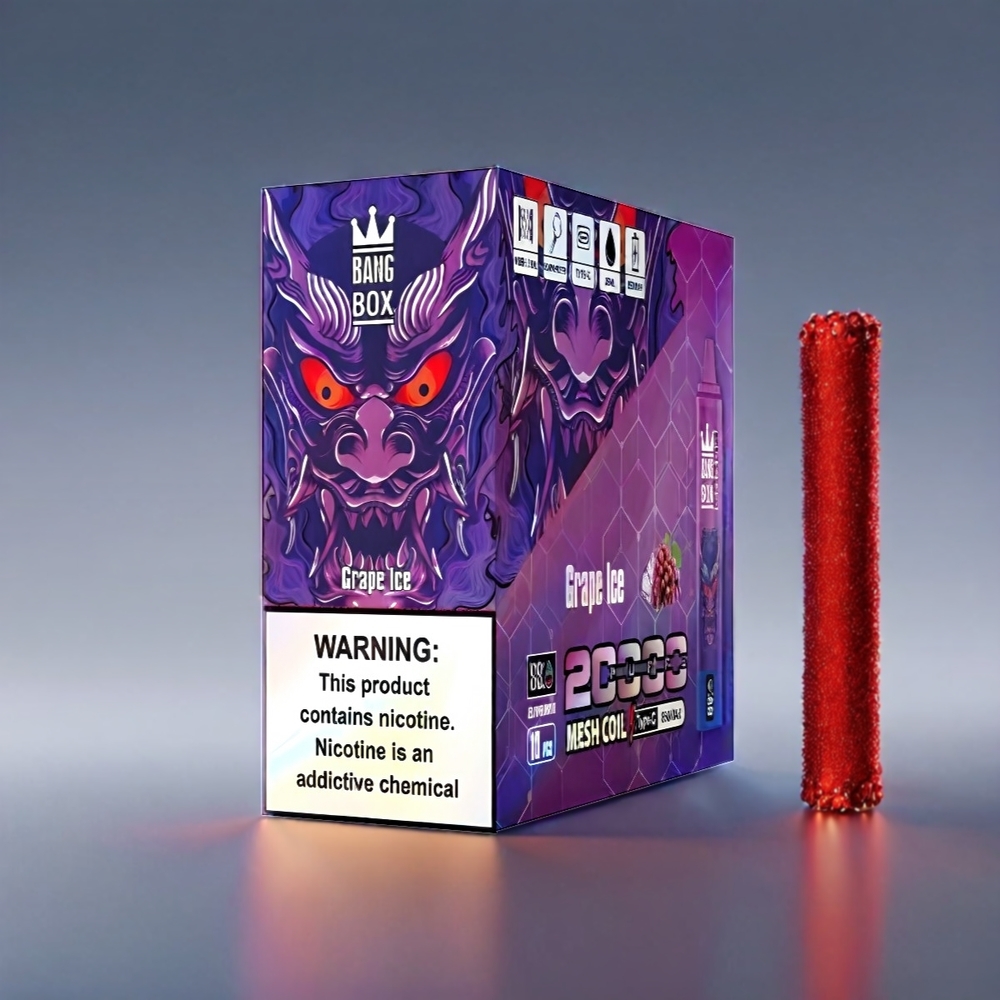 Bang Box 20000 Puffs Vape Gra (0% Nicotin, 35ml, 850mAh, Mesh Coil) - Engros Danmark