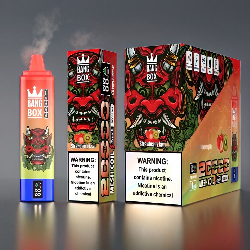 Bang Box 20000 Puffs Vape Jordbær Kiwi 0% 5% Nicotine 35ml E-Liquid 850mah Engros Danmark