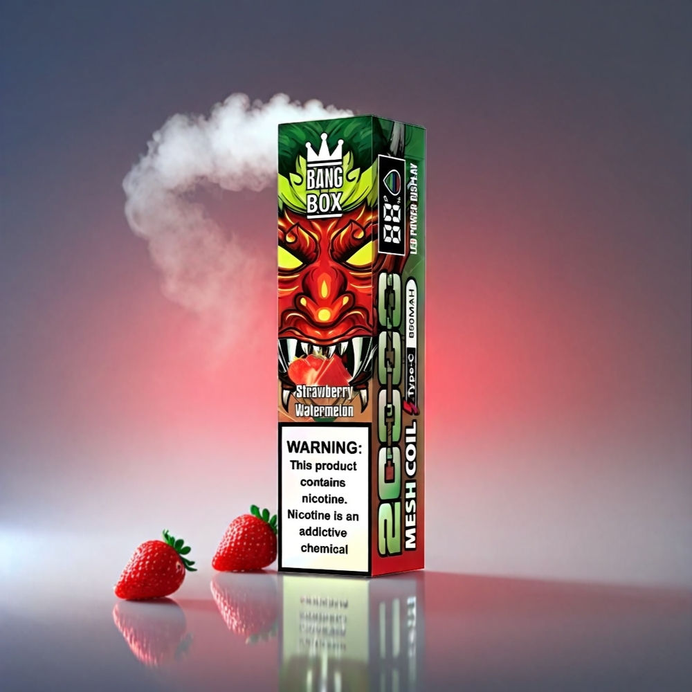 Bang Box 20000 Puffs Vape Jordbær Vandmelon 0-5% Nikotin 35ml 850mAh Engros Danmark