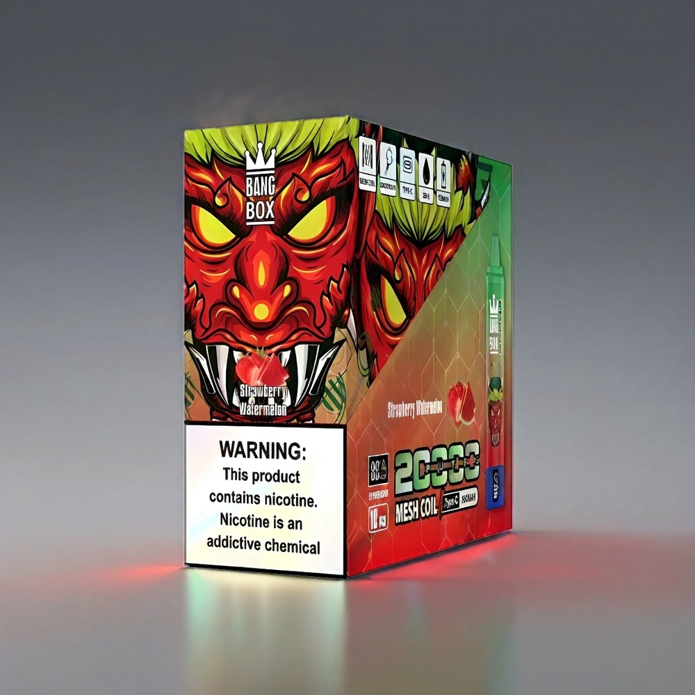 Bang Box 20000 Puffs Vape Jordbær Vandmelon 0-5% Nikotin 35ml 850mAh Engros Danmark