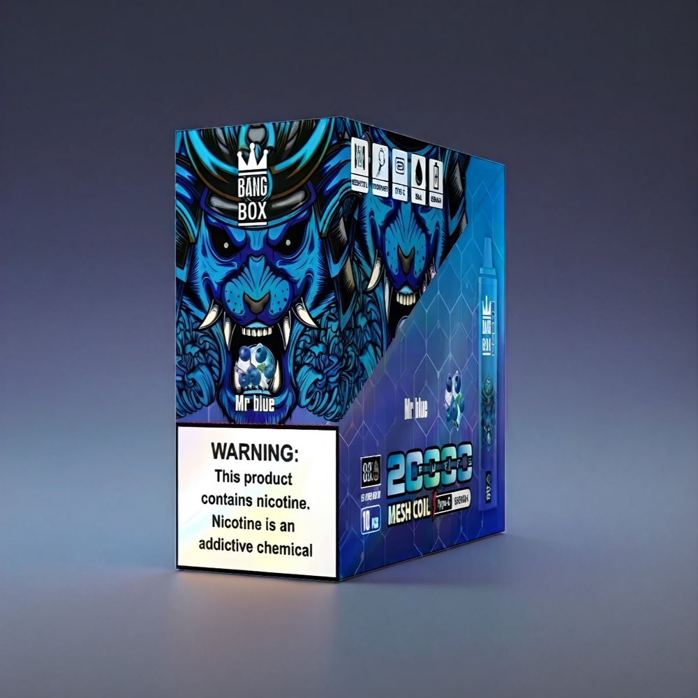 Bang Box Mr Blå 20000 Puffs 35ml 850mah Mesh 0-5% Nic Engros Danmark