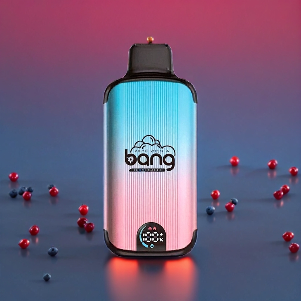 Bang 20000 Pust Opbevaringsbar Vape Blåbær Hindbær - 13400 Batteri, Type-C Opladning, Dual Mesh Coil, Smart Skærm, 0%,2%,3%,5% Nikotin Engros Danmark