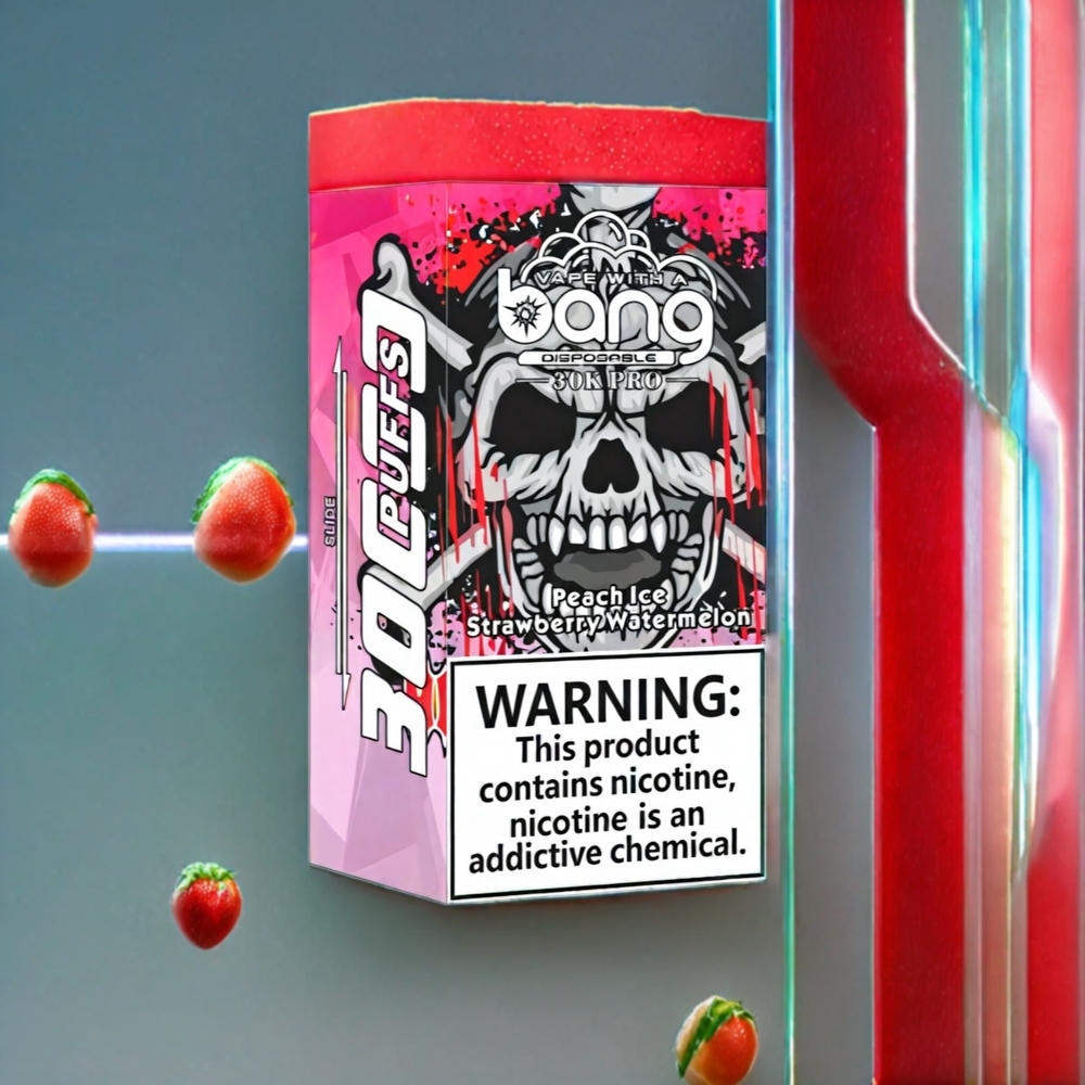Bang 30K Pro 30000 Puffs Dual-Smag Fersken Is & Jordbær Vandmelon 36ml/550mAh Engros Danmark