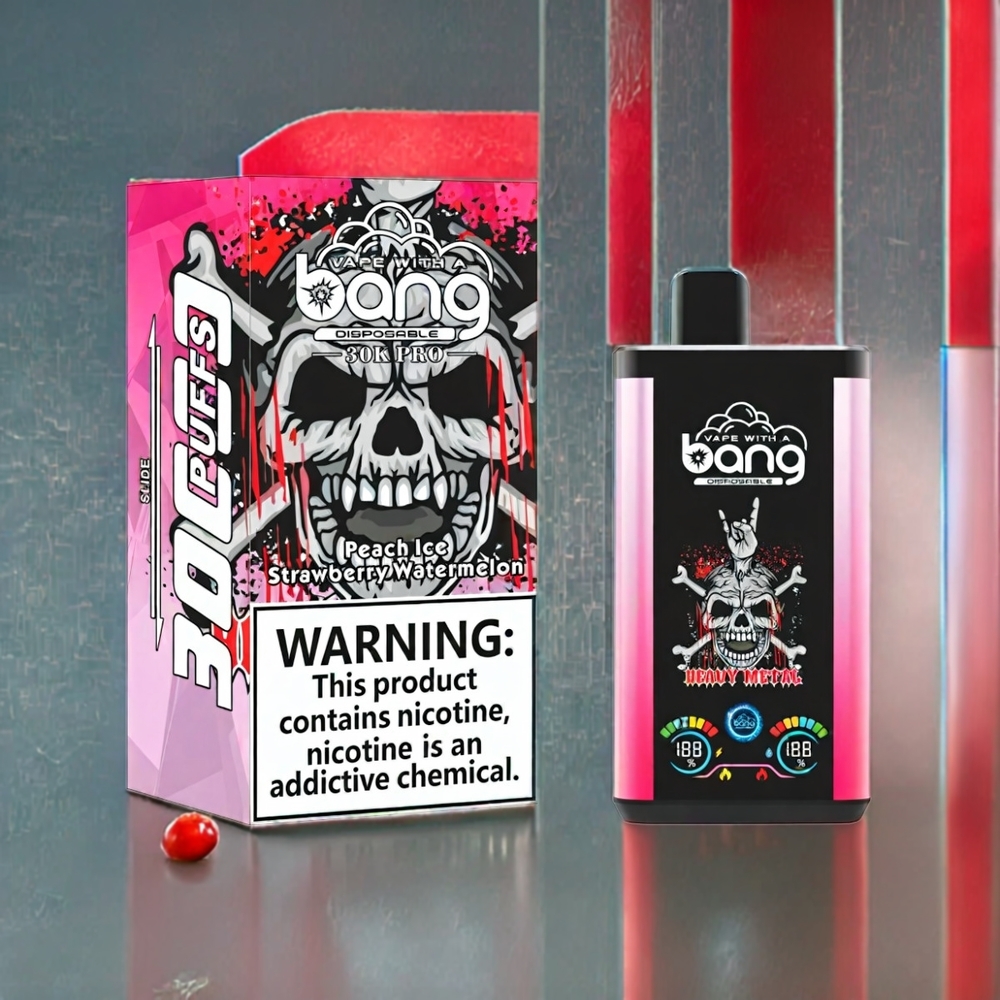 Bang 30K Pro 30000 Puffs Dual-Smag Fersken Is & Jordbær Vandmelon 36ml/550mAh Engros Danmark