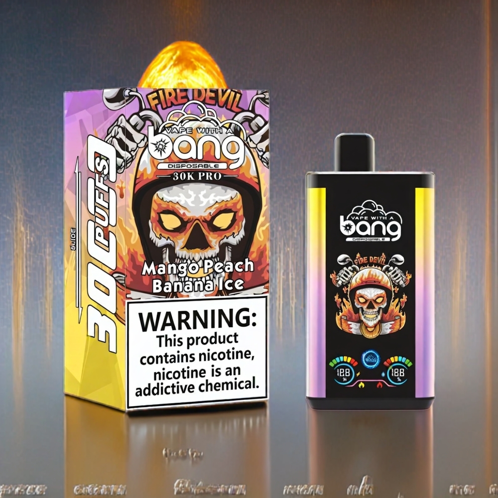 Bang 30K Pro 30000 Puffs Dual-Smag Mango Fersken & Banan Is 36ml/550mAh/0-5% Engros Danmark