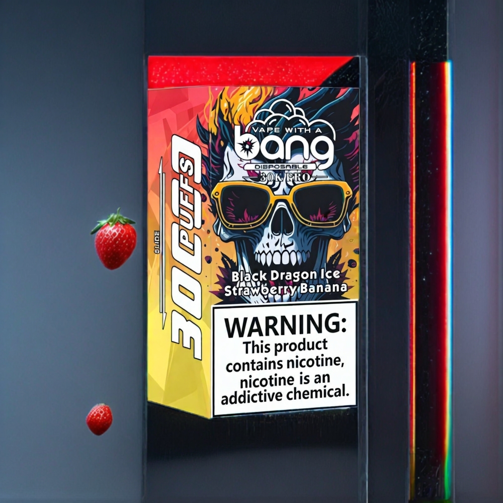 Bang 30K Pro 30000 Puffs Dual-Smag Sort Drage Is & Jordbær Banan 36ml 550mAh 0%/2%/3%/5% Engros Danmark