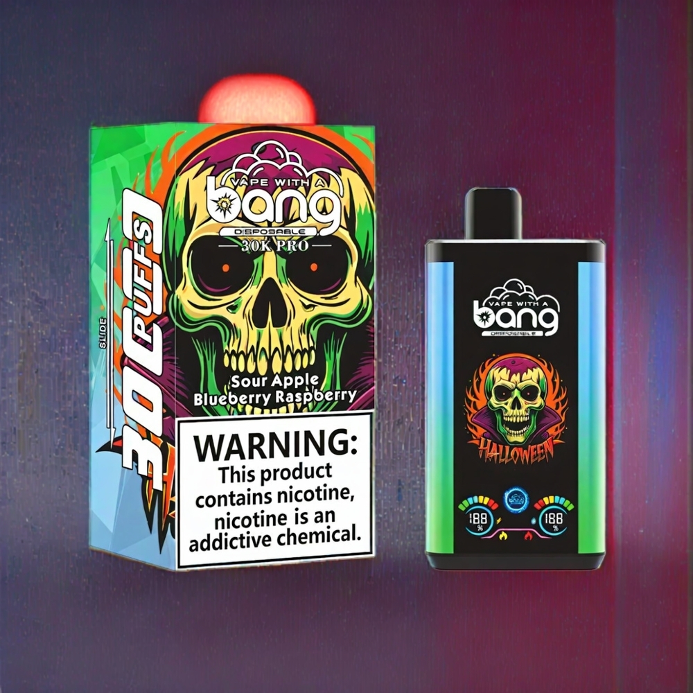 Bang 30K Pro 30000 Puffs Engangs Vape Sur Æble & Blåbær Hindbær – 36ml/550mAh/Dual-Flavor System Engros Danmark