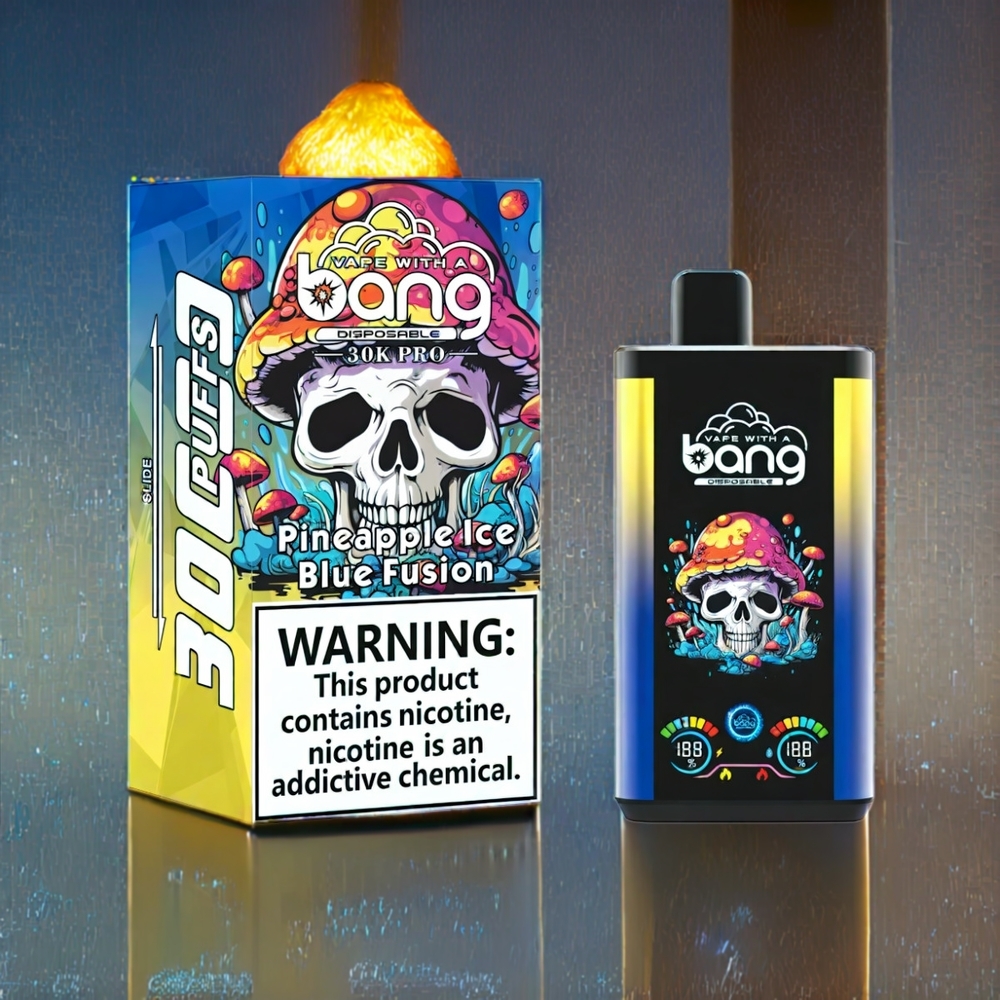 Bang 30K Pro 30000 Puffs Pineapple Is & Blå Fusion 36ml 550mAh Dual-Flavor System Engros Danmark
