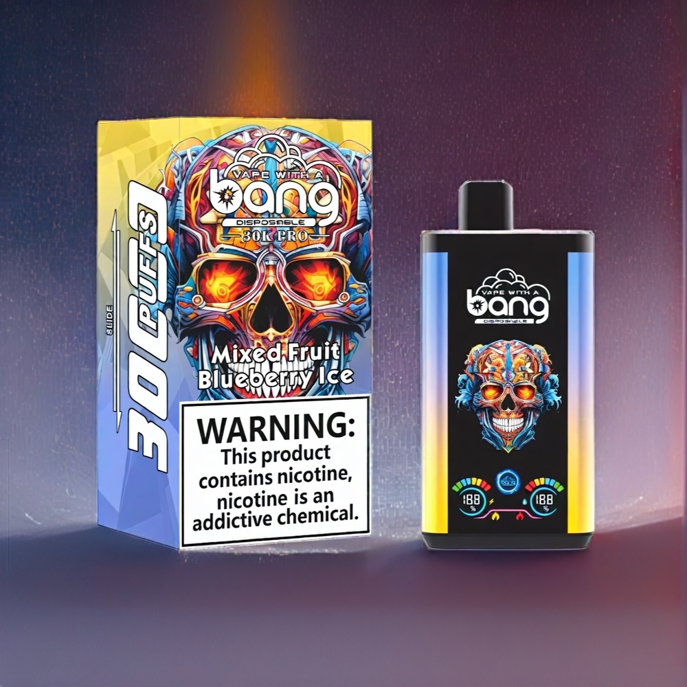 Bang 30K Pro 30000 Pust Blandet Frugt & Blåbær Is 36ml 550mAh 0%-5% Engros Danmark
