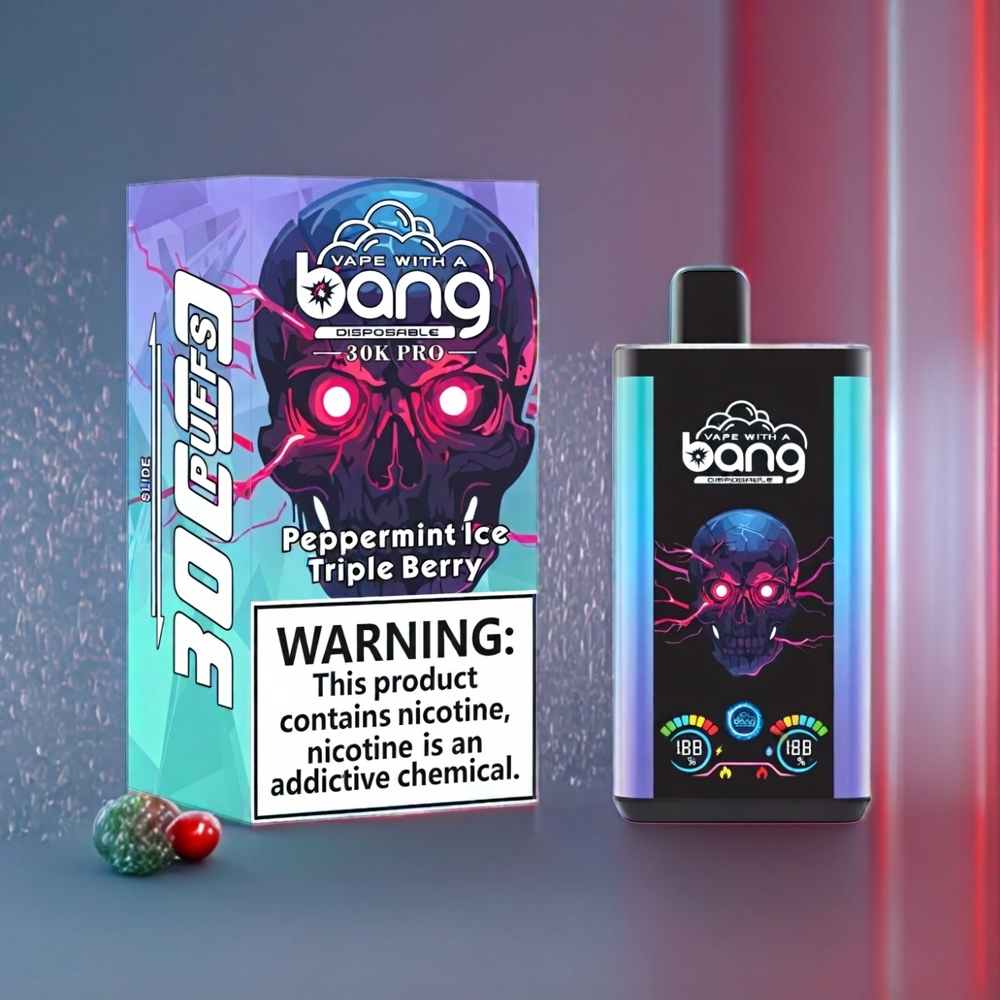 Bang 30K Pro 30000 Puste 36ml 550mAh Dual-Smag Pebermynte Is & Triple Bær 0%/2%/3%/5% Engros Danmark