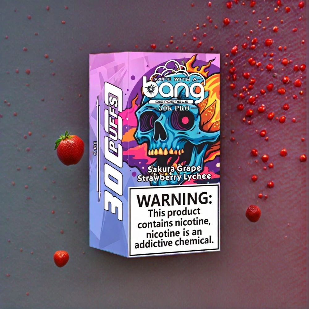 Bang 30K Pro 30000 Sug Grape & Jordbær Lychee 36ml 550mAh 0%/2%/3%/5% Dual-Flavor System Engros Danmark