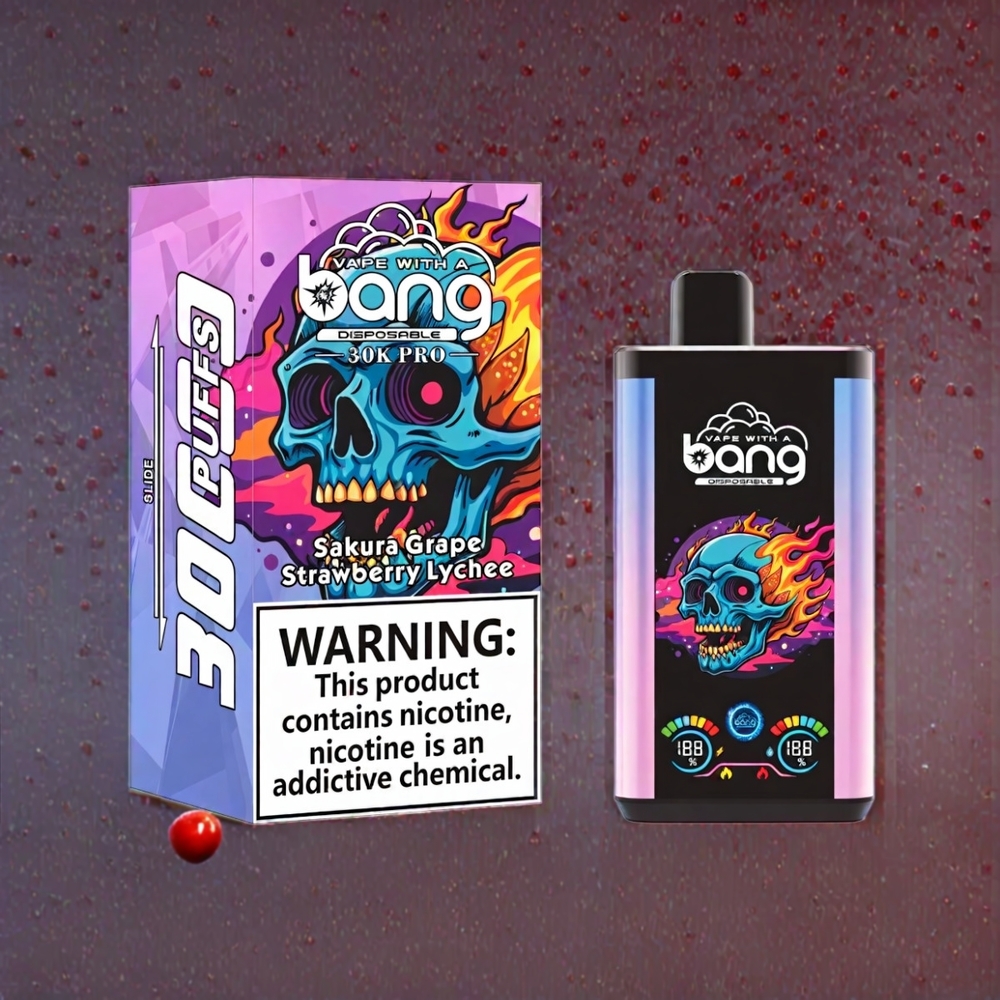 Bang 30K Pro 30000 Sug Grape & Jordbær Lychee 36ml 550mAh 0%/2%/3%/5% Dual-Flavor System Engros Danmark