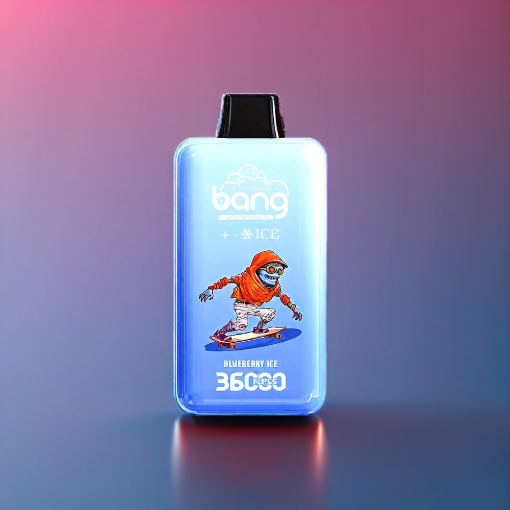 Bang 36000 Blåbær Is 36000 Puffs 36ml 850 mAh 0-5% 1.0 Ohm 52x27x110.6mm 121g Engros Danmark