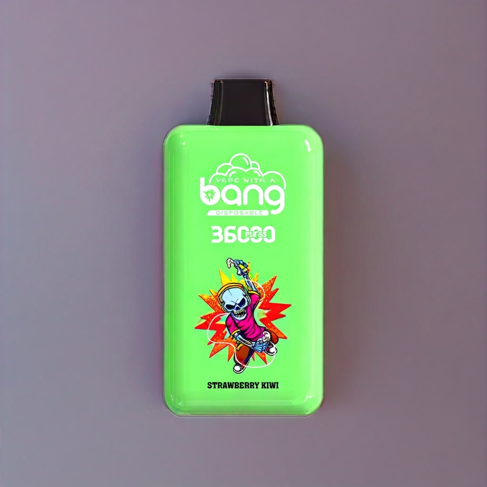 Bang 36000 Power Engangs Vape Jordbær Kiwi 36000 Pust 36ml 5% 850mAh 1.0 Ohm Engros Danmark