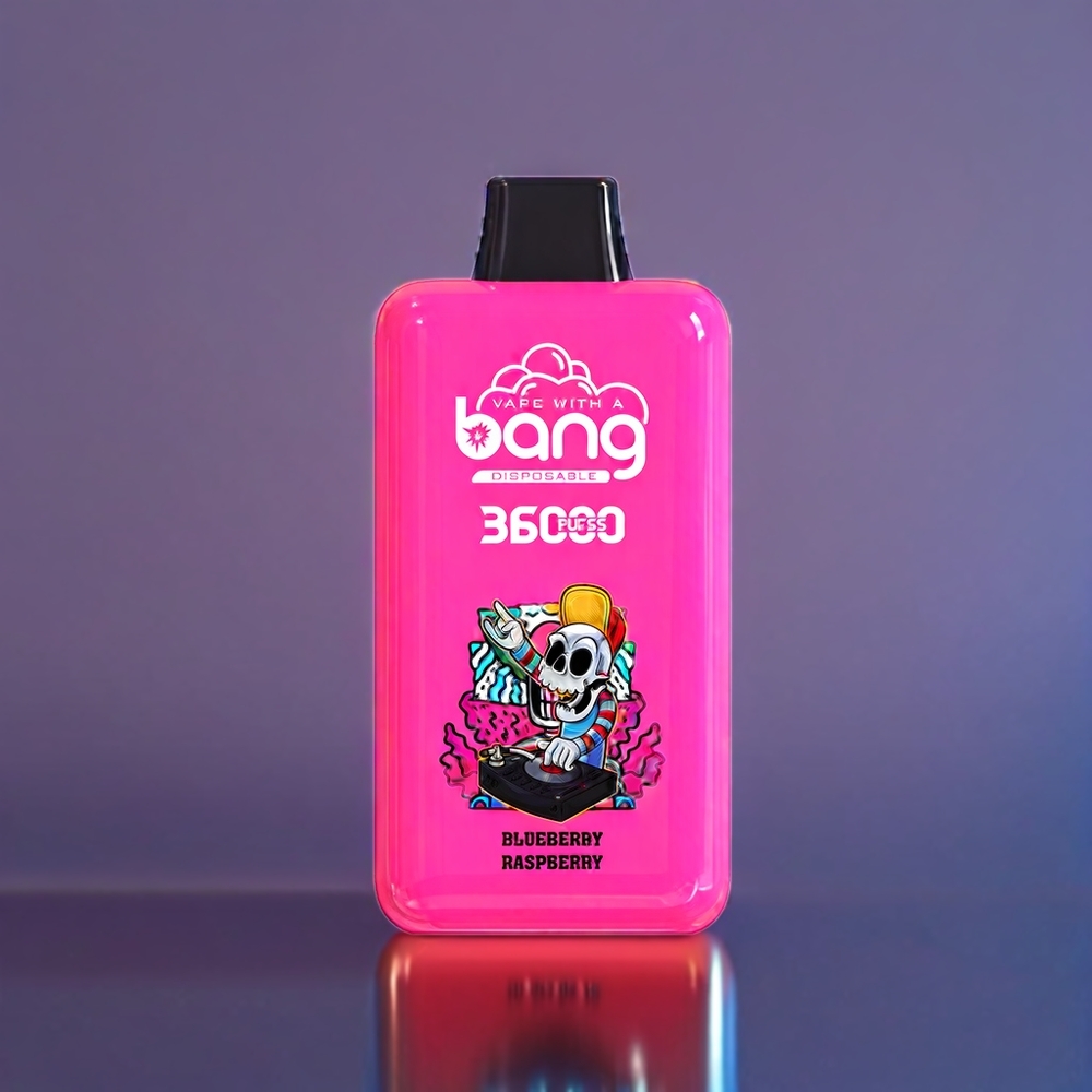 Bang Power 36000 Pust Blåbær Hindbær 0%/2%/3%/5% 850mAh 36ml 36000 1.0 Ohm 52 27 110.6MM 121g Engros Danmark
