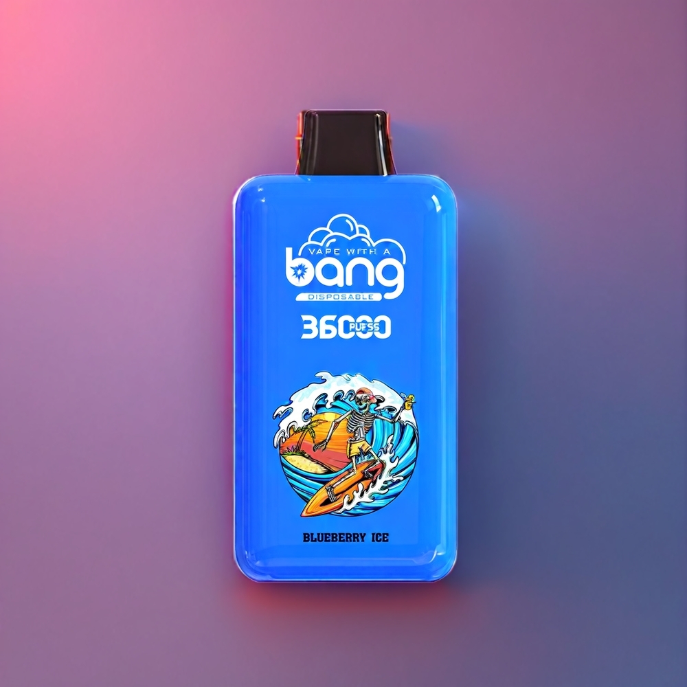 Bang Power 36000 Pust Blåbær Is 0% 36ml 850mAh 1.0 Ohm Engros Danmark