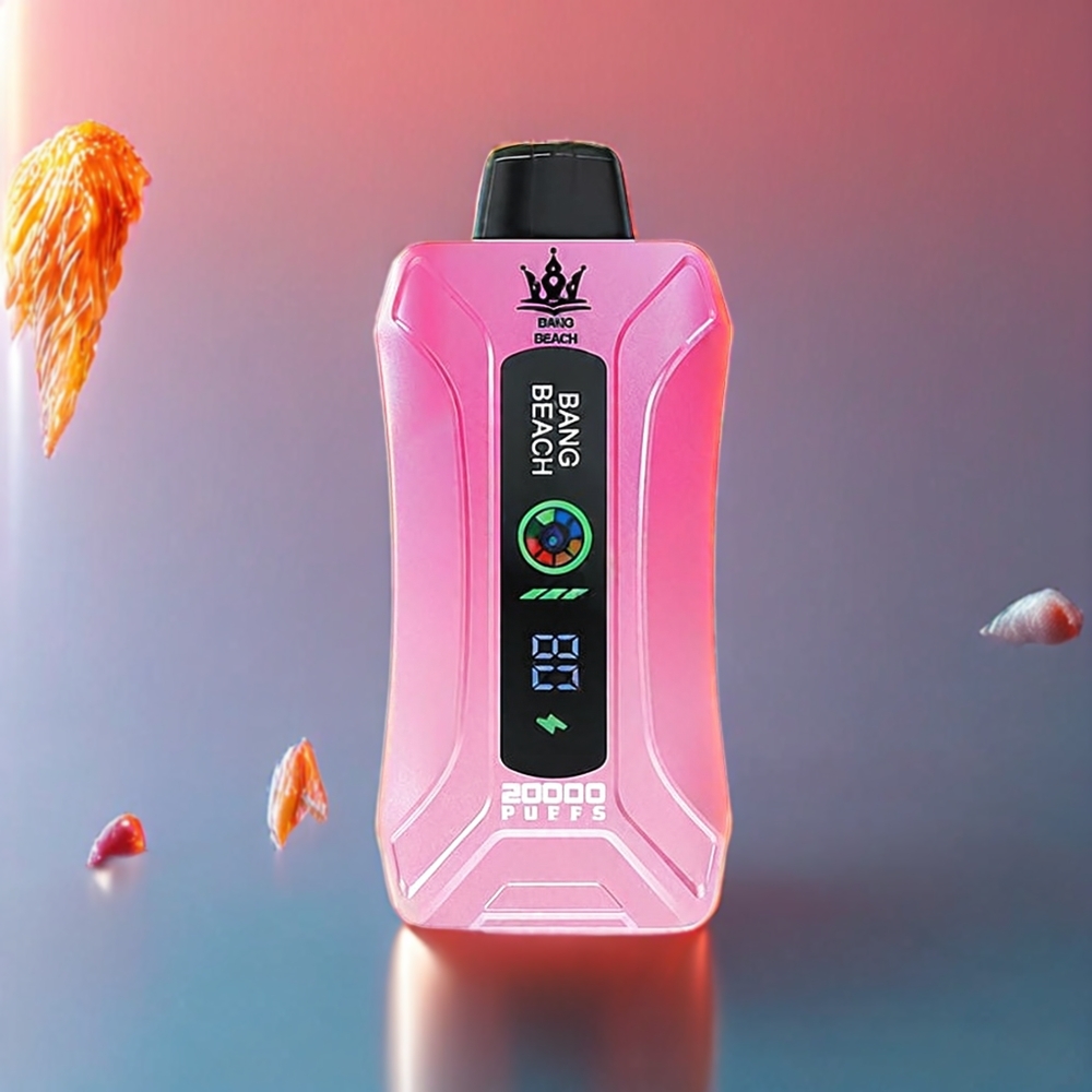 Bang Beach 20000 Puf Fersken Is 35ml 650mAh 0%/2%/3%/5% Smart Skærm Engros Danmark