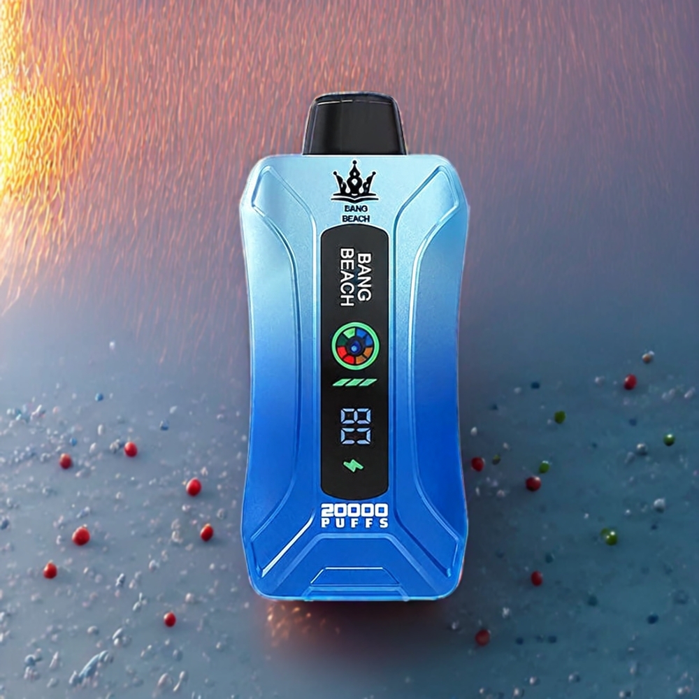 Bang Beach 20000 Puffs Engangs Vape Blå Hindbær Is - 35ml/650mAh/Smart Skærm Engros Danmark