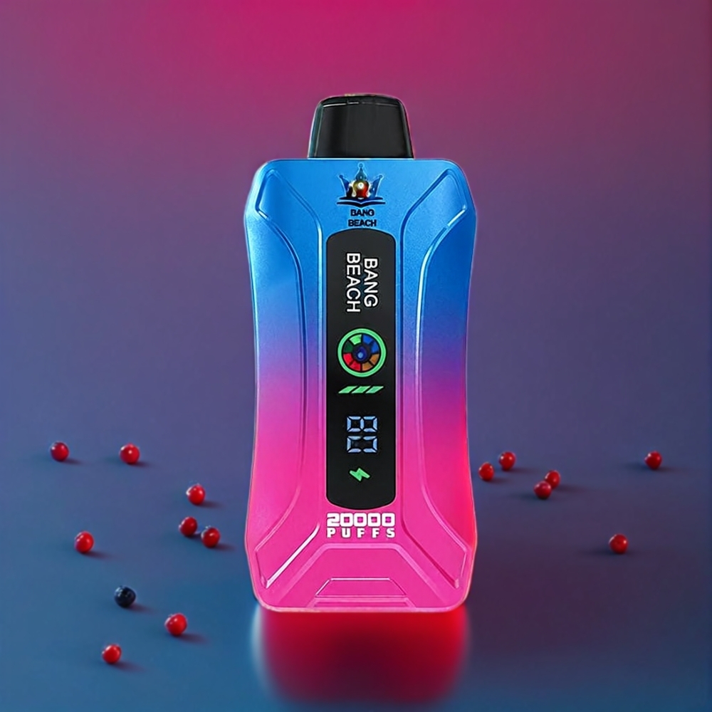 Bang Beach 20000 Puffs Engangs Vape Blåbær Hindbær 35ml 650mAh Smart Skærm Engros Danmark