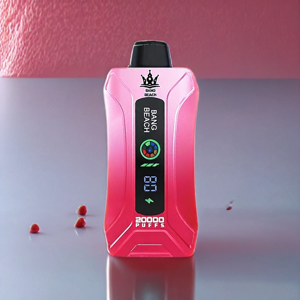 Bang Beach 20000 Puffs Jordbær Is 35ml 650mAh Smart Skærm Engros Danmark