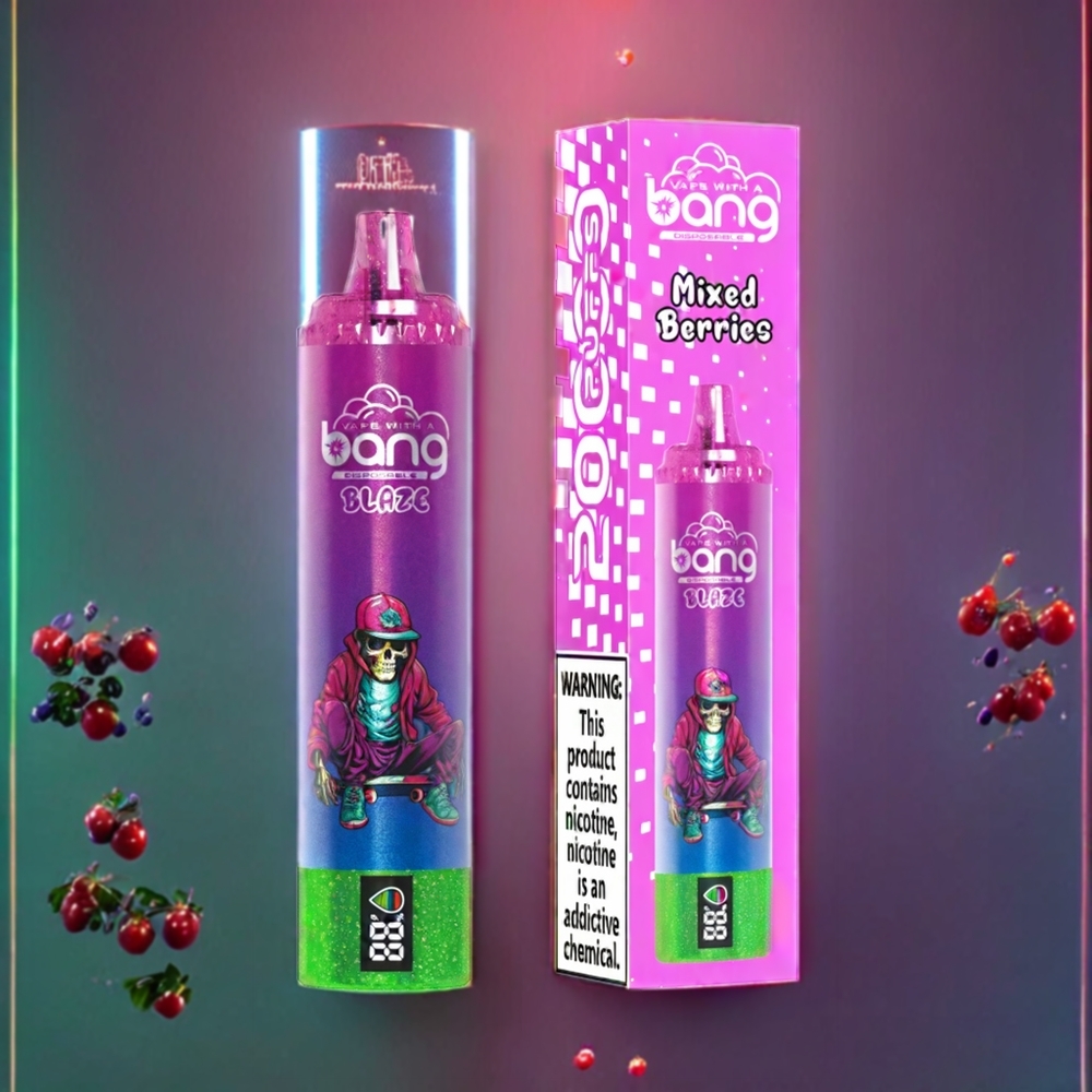 Bang Blaze Tornado 20000 Pust Tilpasselig Luftflow Blandede Bær Type-C Opladning 0%,2%,3%,5% Nikotin Engros Danmark