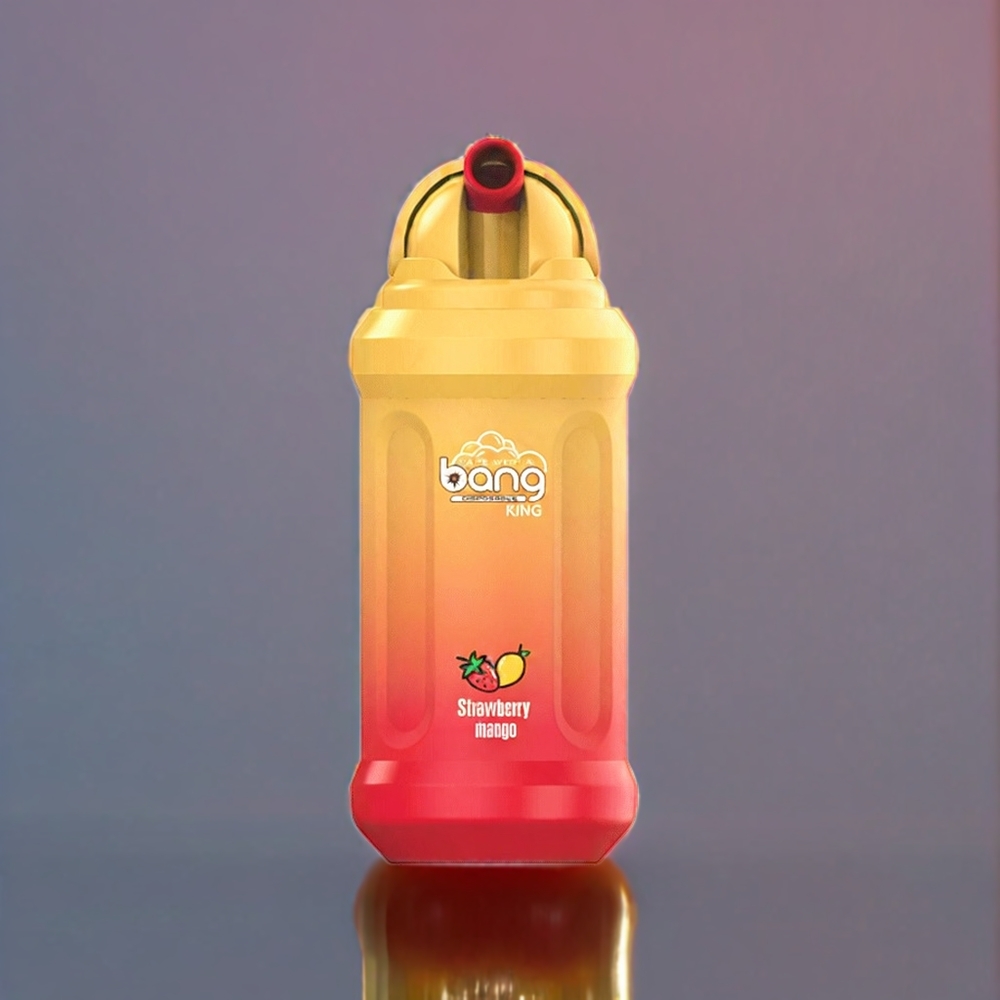 Bang King 12000 Puffs Engangs Vape Jordbær Mango 23ml 650mAh 0%/2%/3%/5% 1.2Ω Mesh Coil Engros Danmark
