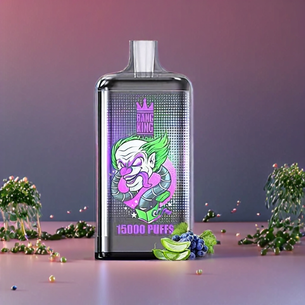 Bang King 15000 Puffs Engangs Vape Aloe Grape 21ml 550 mAh 0%/2%/3%/5% Engros Danmark