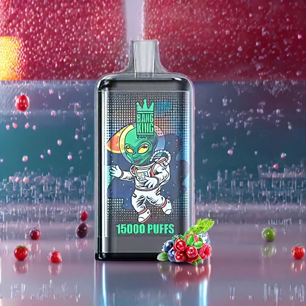 Bang King 15000 Puffs Engangsvape Tredobbelt Bær Is - 21ml/550mAh/0%,2%,3%,5% Nicotin Engros Danmark