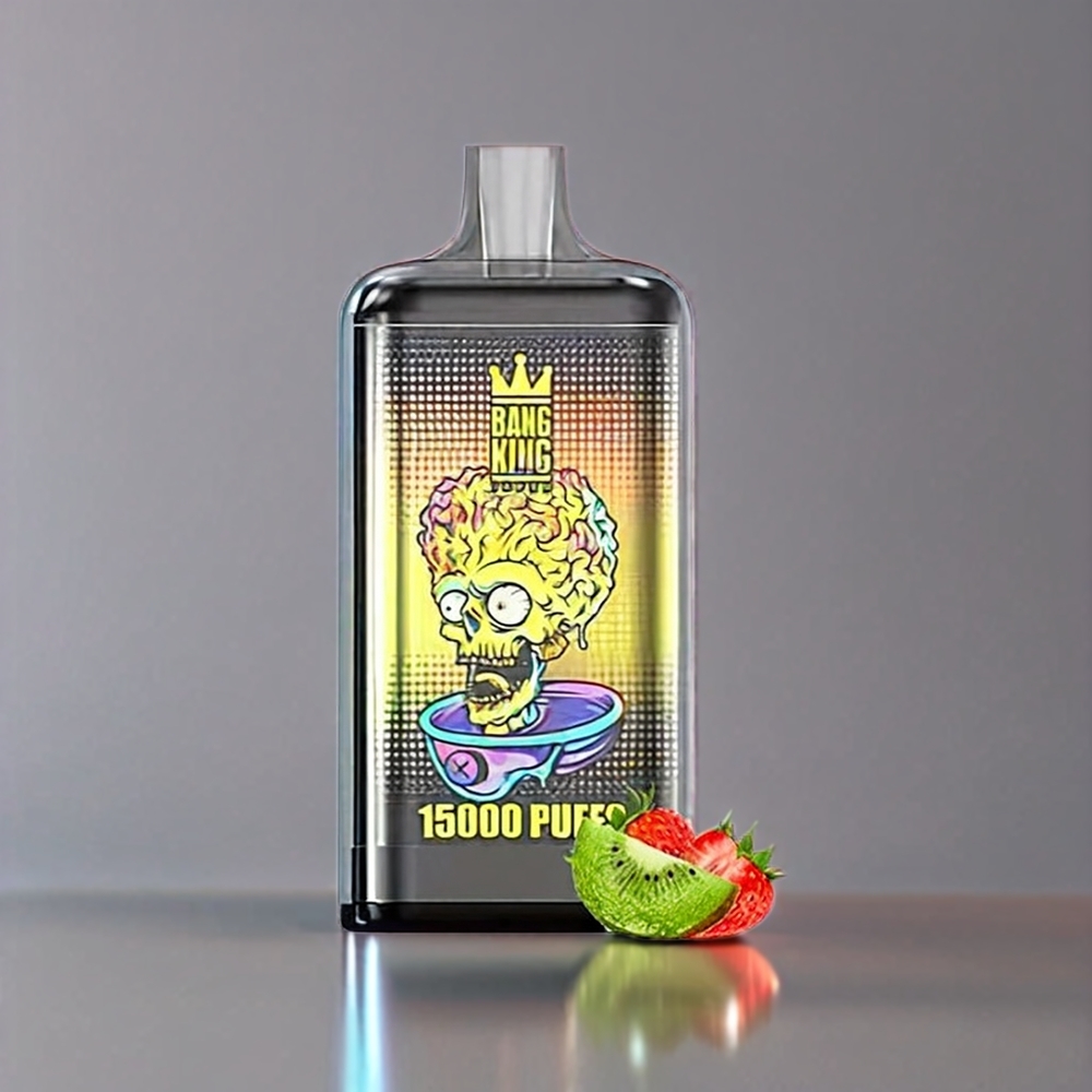 Bang King Engangs Vape 15000 Puffs Jordbær Kiwi 21ml 550mAh 0%/2%/3%/5% Engros Danmark