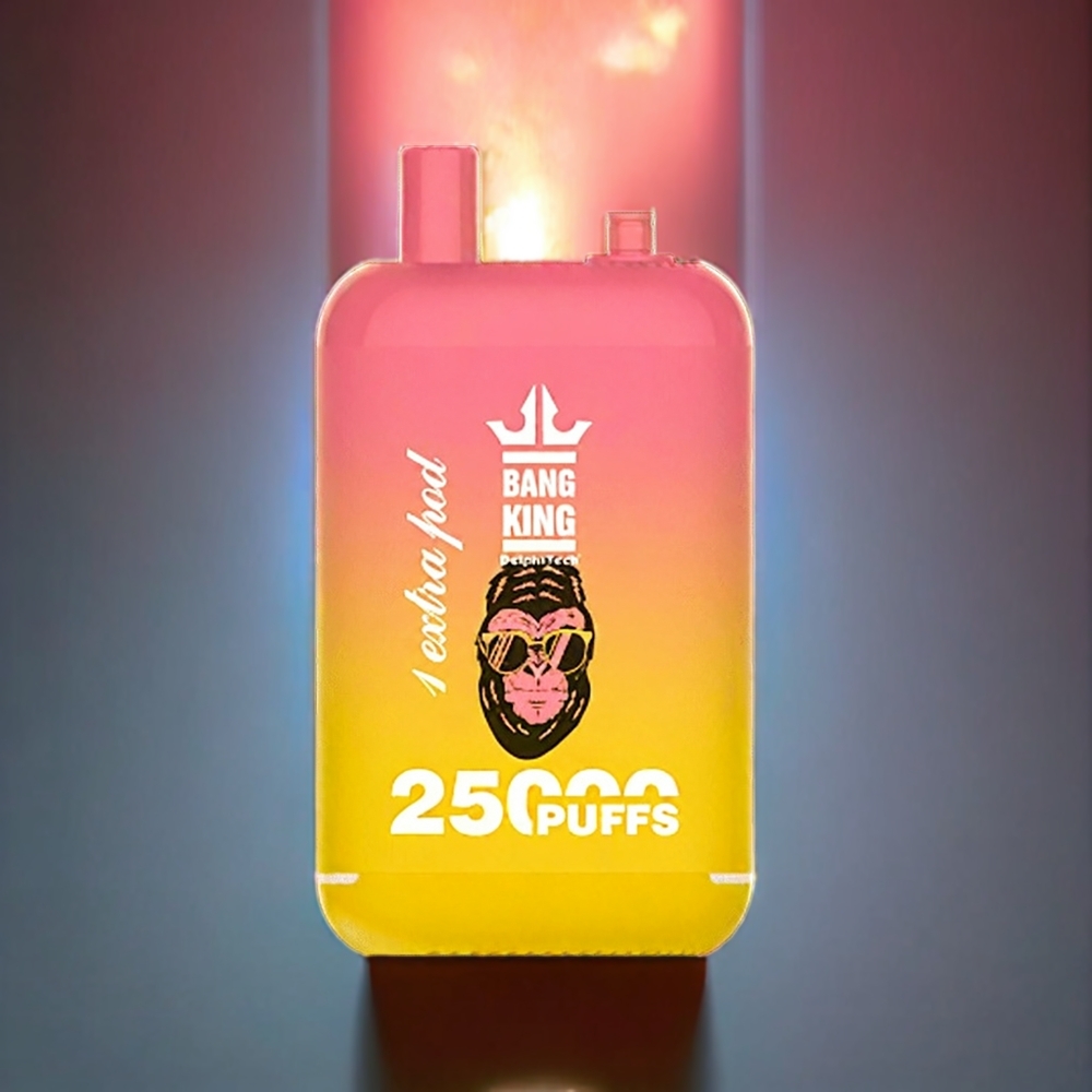 Bang King 25000 Puffs Dual Pod System Fersken Mango 46ml 650mAh Type-C Engros Danmark