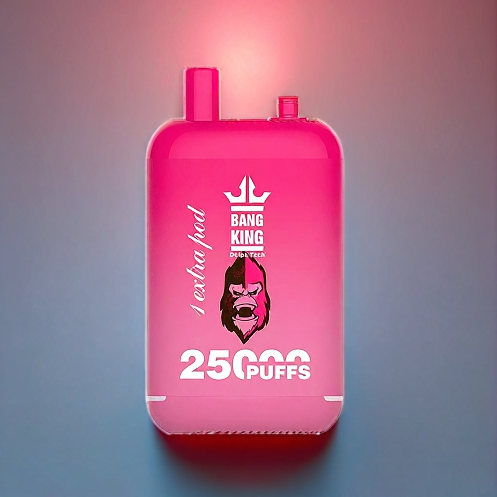 Bang King 25000 Puffs Engangs Vape Jordbær Vandmelon 46ml 650mAh Type-C 1.0 Ohm Dual Pod System Engros Danmark