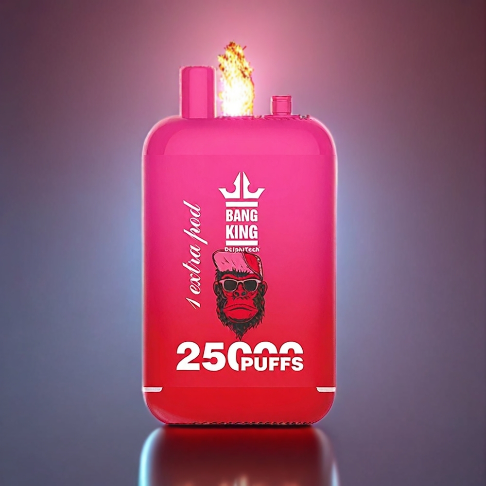 Bang King Cherry Bomb 25000 Puffs 46ml 650 mAh 0%/2%/3%/5% Nikotin 1.0 Ohm Mesh Coil Type-C Dual Pod System Engros Danmark