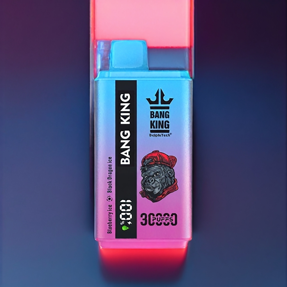 Bang King 30000 Puffs Disposable Vape Blåbær Is Sort Drage Is 36ml 550mAh 1.2 Mesh Dual Coil Type-C Engros Danmark