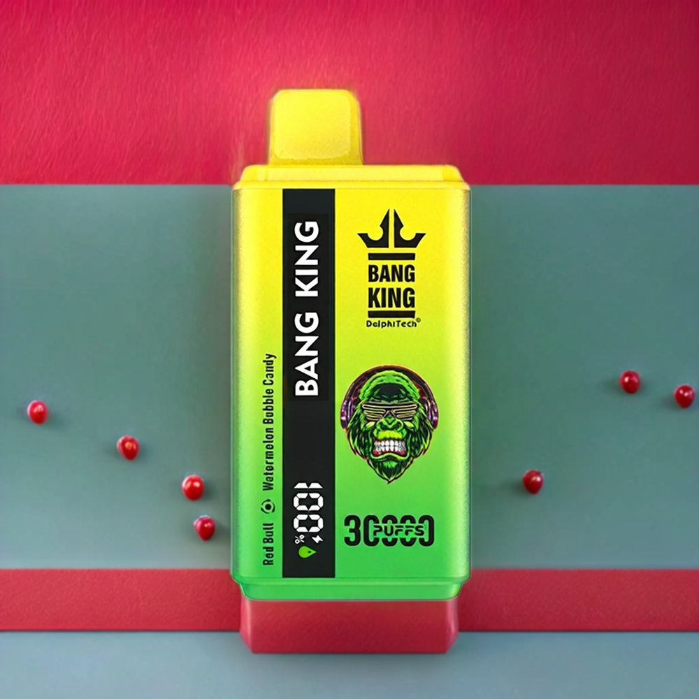 Bang King 30000 Puffs Rød Tyre Vandmelon Bobbel Slik 36ml 550mAh 1.2 Mesh Dual Coil Type-C Engros Danmark