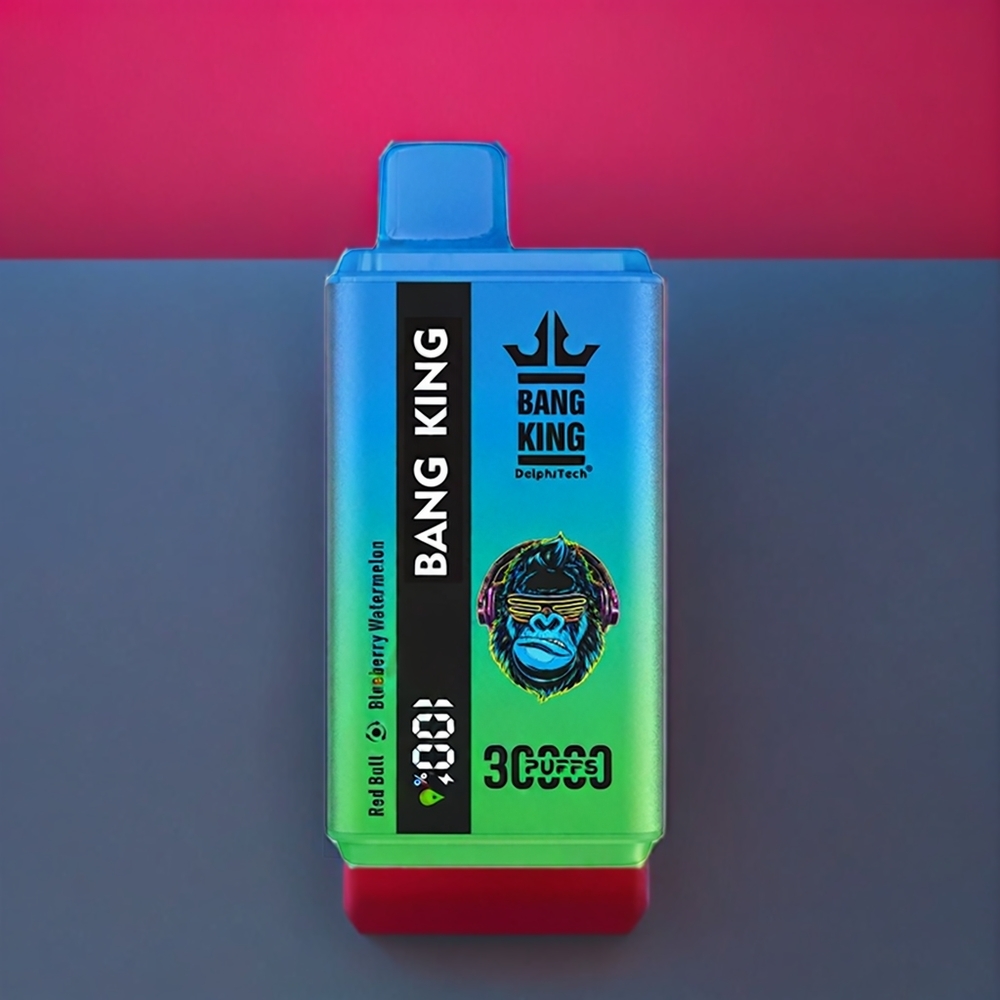 Bang King 30000 Pust Disposable Vape Rød Tyr Blåbær Vandmelon 36ml 550mAh 1.2 mesh dual coil Type-C Engros Danmark