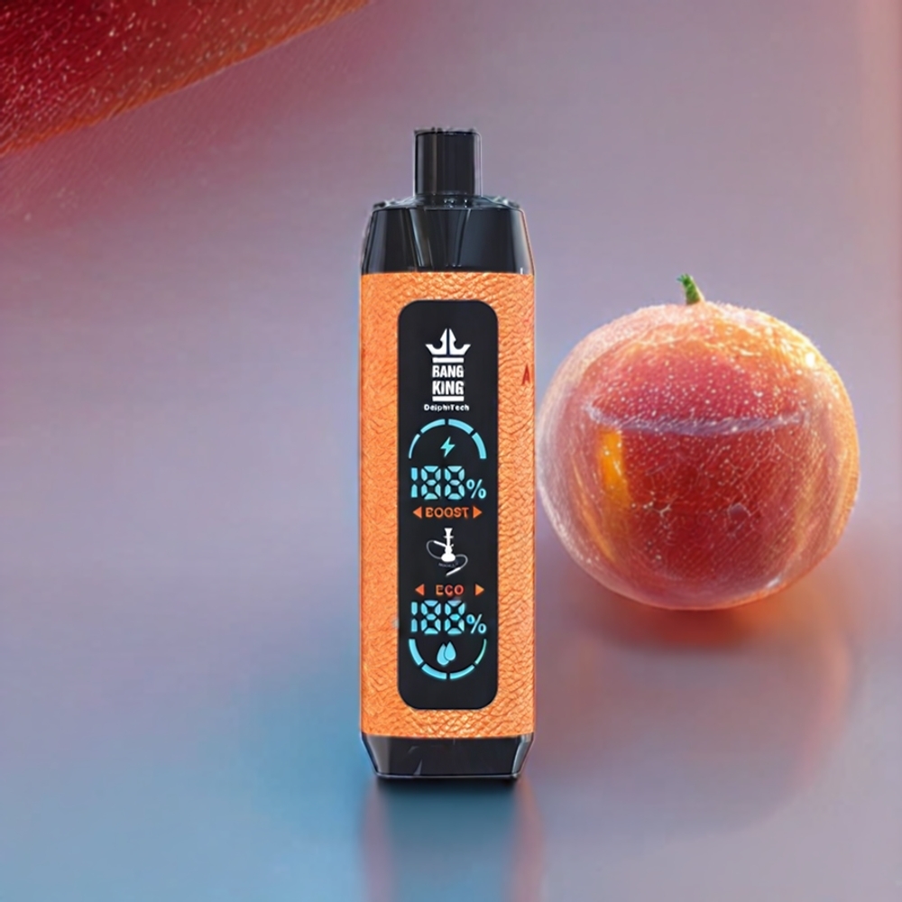 Bang King Shisha 25000 Puffs 30ml 650 mAh 0.6 Ohm Type-C 0%-5% Fersken Is Engros Danmark
