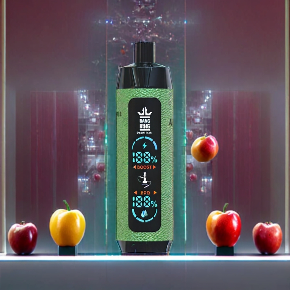 Bang King Shisha 25000 Puffs Engangs Vape Dobbelt Æble 30ml 650 mAh 0,6 Ohm Type-C 0%/2%/3%/5% Engros Danmark