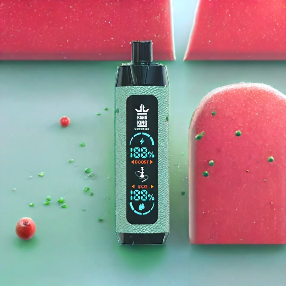 Bang King Shisha 25000 Puffs Vandmelon Is Disposable Vape 30ml 650 mAh 0.6 Ohm Type-C 0%/2%/3%/5% Engros Danmark