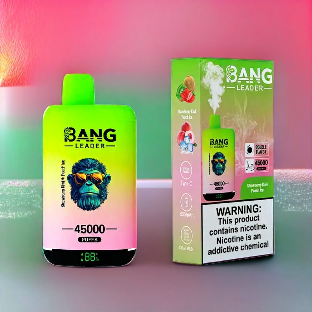 Bang Leader 45000 Pust Smart Skærm Type-C Jordbær Kiwi Fersken Is 5% Engros Danmark