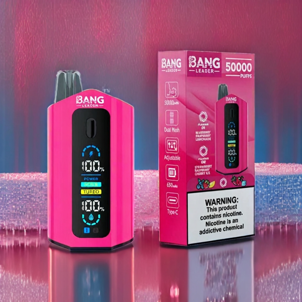 Bang Leader 50000 Puffs Bær Hindbær Lemonade Jordbær Hindbær Kirsebær Is 50000 Puffs 13400mAh 36ml Engros Danmark