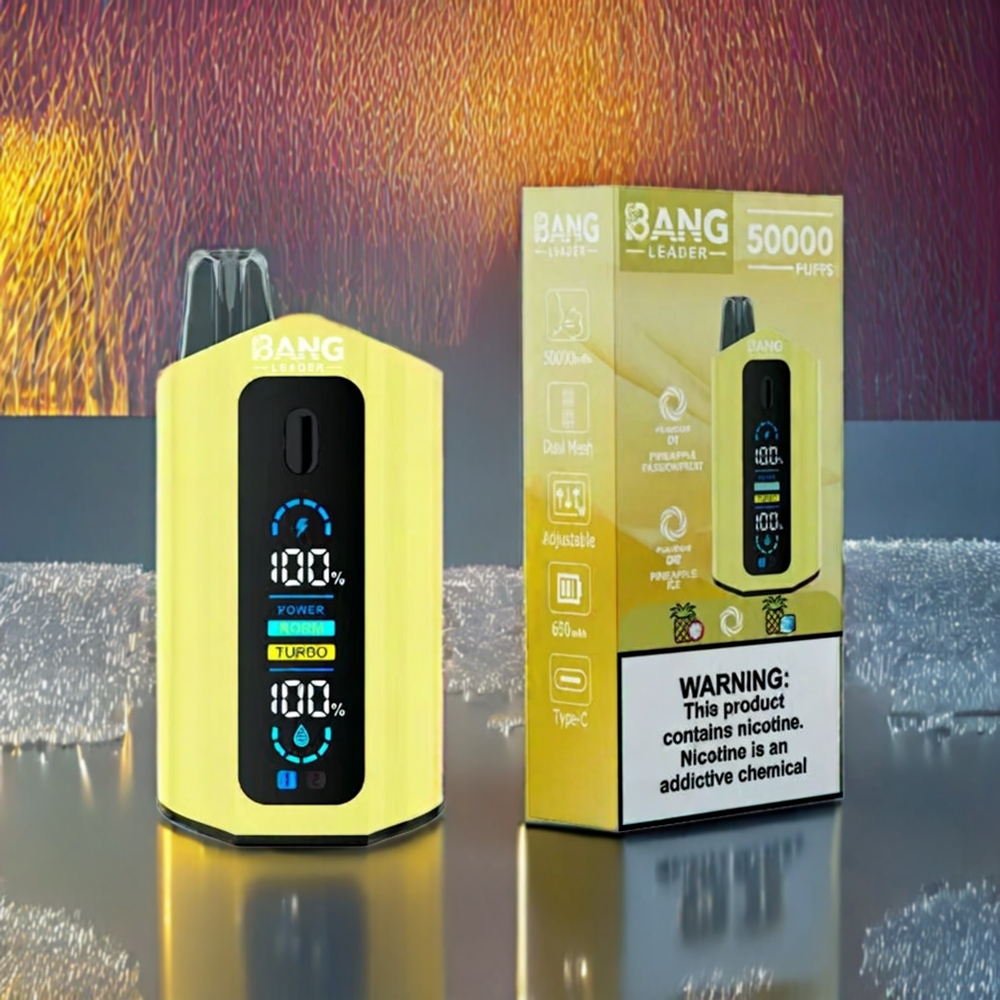 Bang Leader 50000 Puffs Engangs Vape Ananas Passionsfrugt Ananas Is 13400mAh 36ml Engros Danmark
