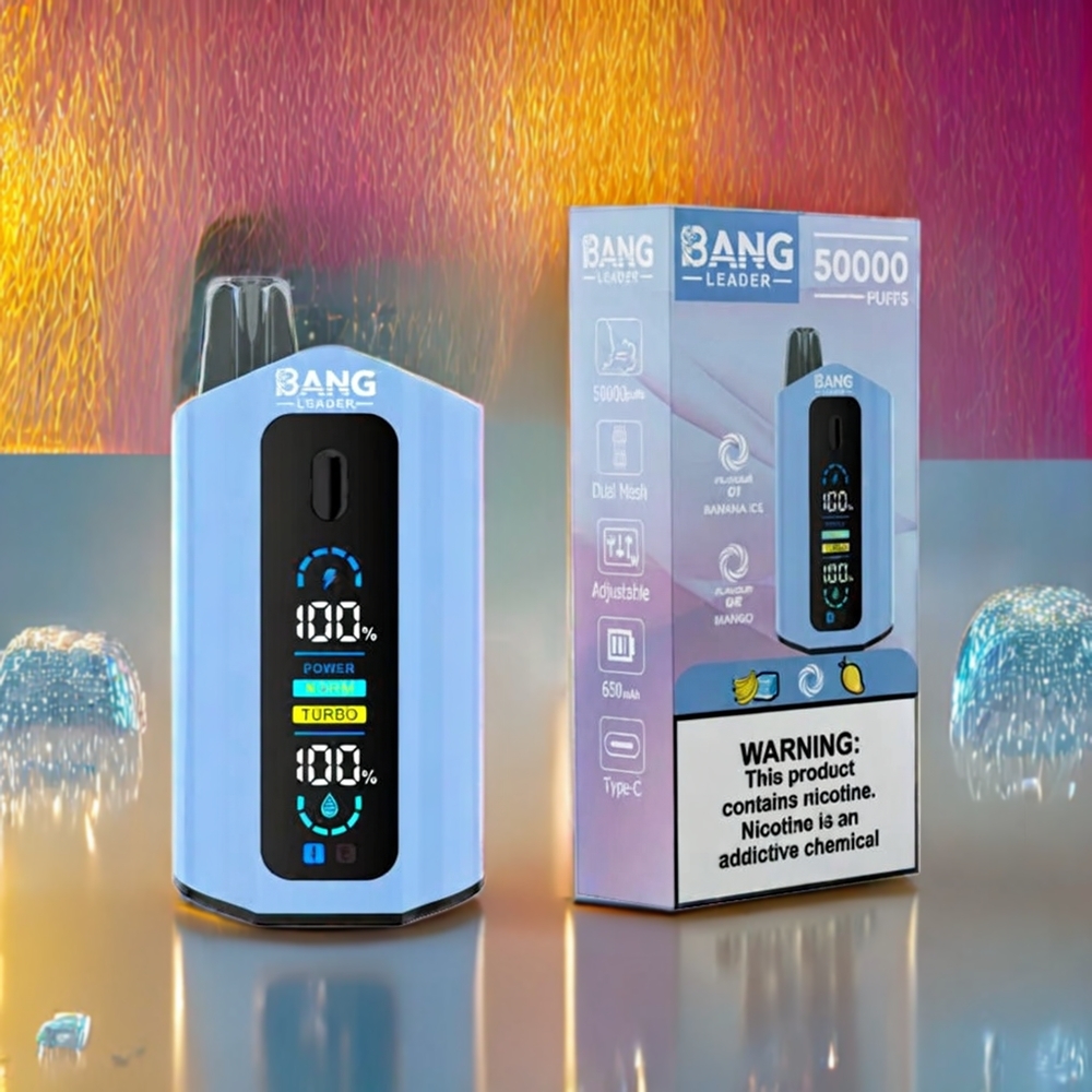 Bang Leader 50000 Puffs Engangs Vape Banan Is Mango 13400mAh 36ml Type-C Engros Danmark