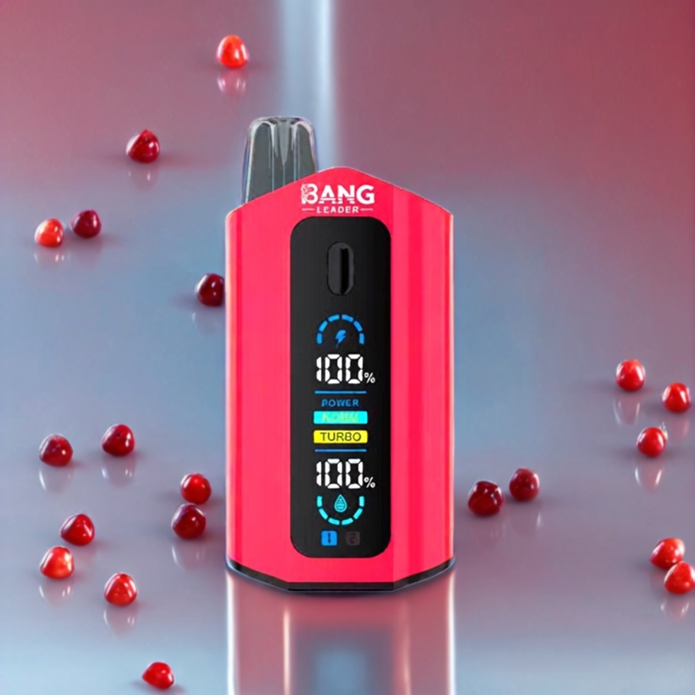 Bang Leader 50000 Puffs Engangs Vape Jordbær Hindbær Kirsebær Is Kirsebær 13400mAh 36ml Type-C Engros Danmark