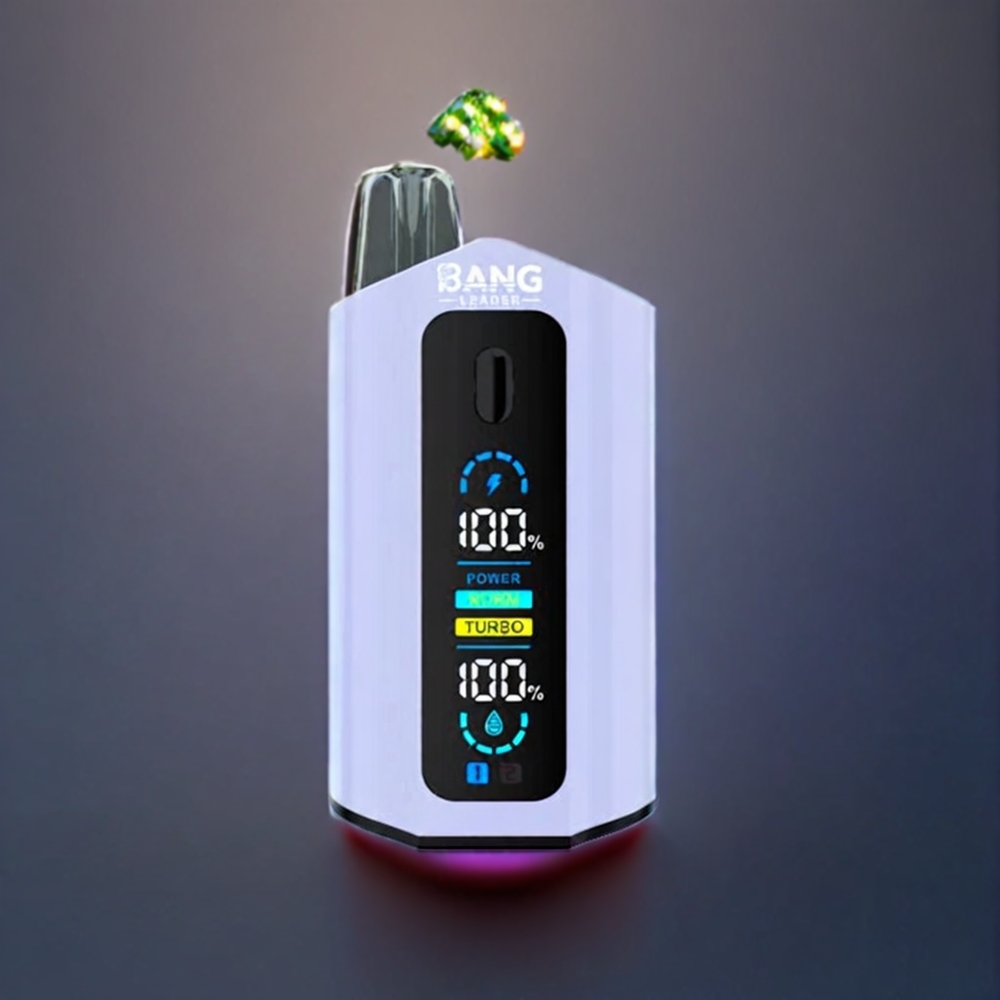 Bang Leader 50000 Puffs Engangs Vape Sort Vindrue Grøn Vindrue 13400mAh 36ml Type-C 2-in-1 Smag Parameter Kombination Engros Danmark