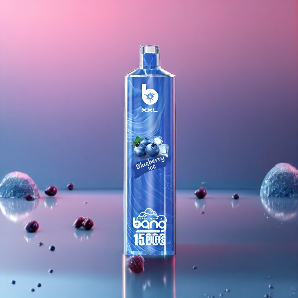 Bang Shisha 15000 Puffs Blåbær Is Disposable Vape 23ml 600mAh Type-C 0-5% Nicotine Engros Danmark