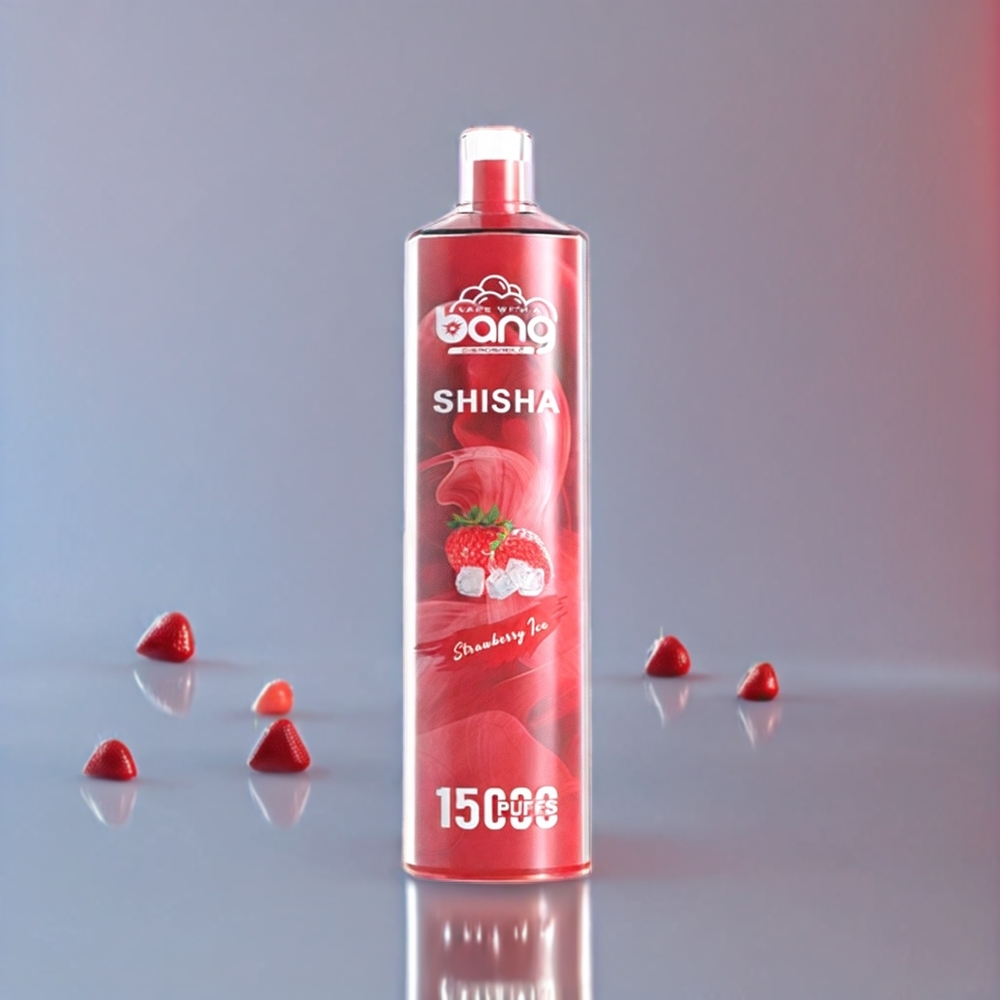 Bang Shisha 15000 Puffs DTL Type-C 600mAh Jordbær Is 23ml 0%,2%,3%,5% Nicotine Engros Danmark