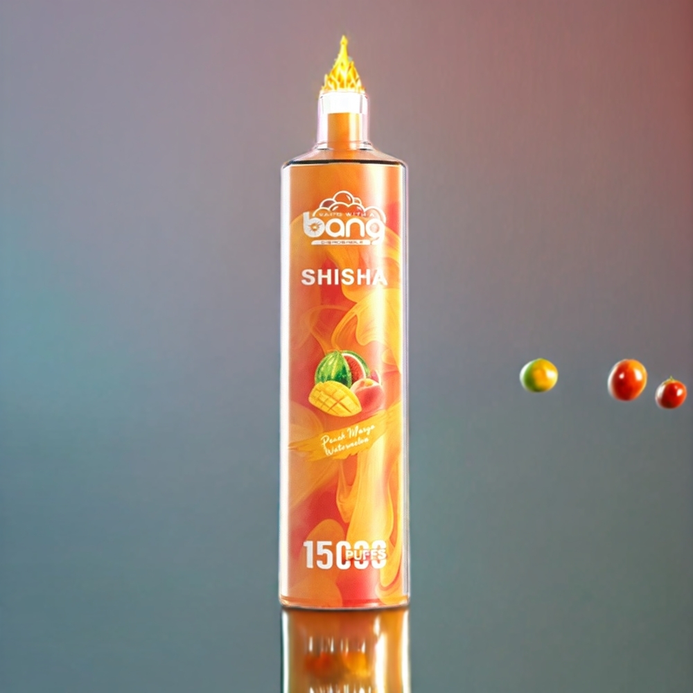 Bang Shisha 15000 Puffs Engangs Vape Fersken Mango Vandmelon 23ml Type-C 600mAh 0-5% Nicotine DTL Engros Danmark