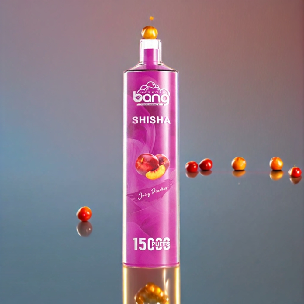 Bang Shisha 15000 Puffs Engangs Vape Saftige Ferskener 23ml Type-C 600mAh 0-5% Nic DTL Engros Danmark
