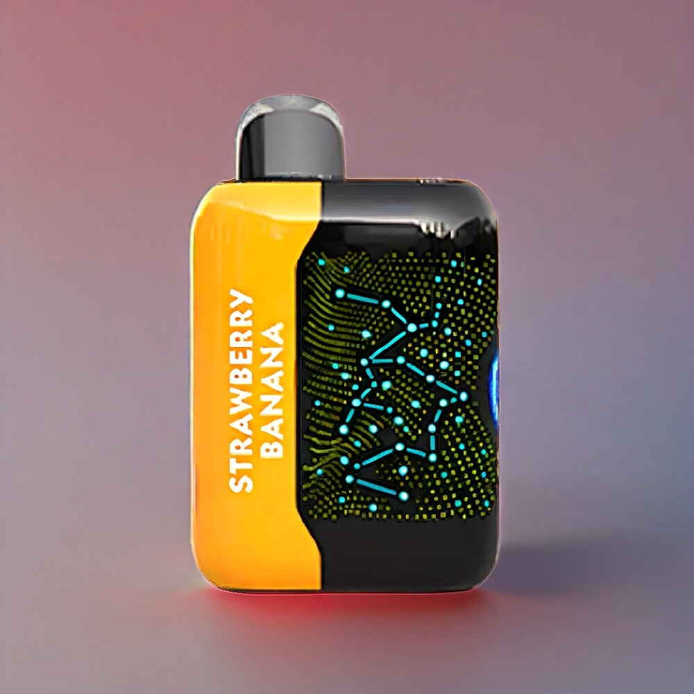 Bang Starry 25000 Puffs Engangs Vape Jordbær Banan 28ml 800mAh Type-C Fast Charging 1.0 Ohm Mesh Coil 0%/2%/3%/5% Nikotin Engros Danmark