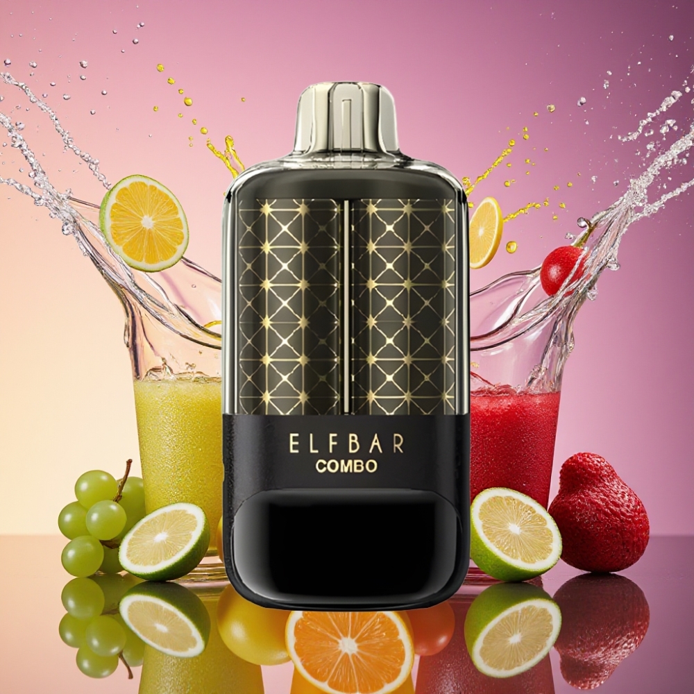 ELF BAR COMBO 25000 Puffs Engangs Vape Grøn Drue & Drue 22ml 700mAh Type-C 5% 15W/35W Dual Luftstrøm Skærm Engros Danmark
